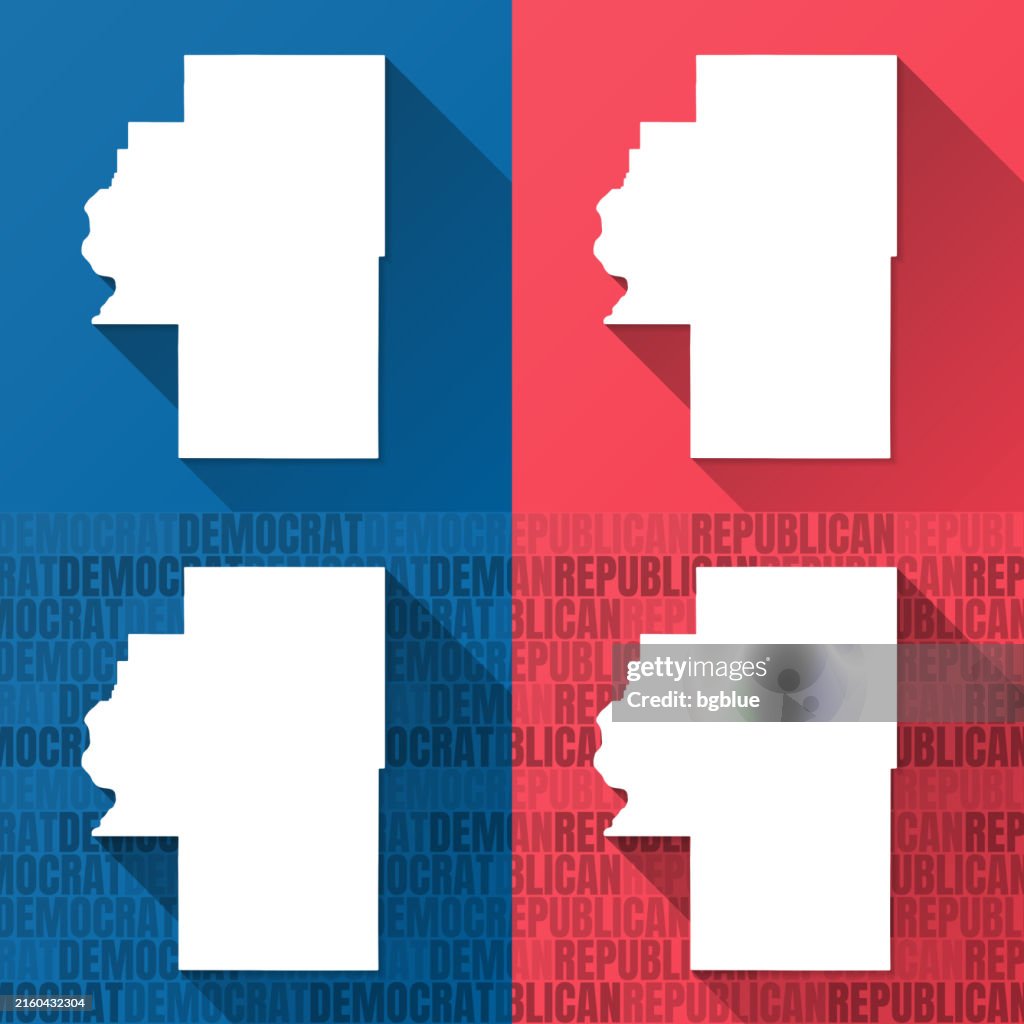 Cherokee County, Oklahoma. Maps on blue and red backgrounds