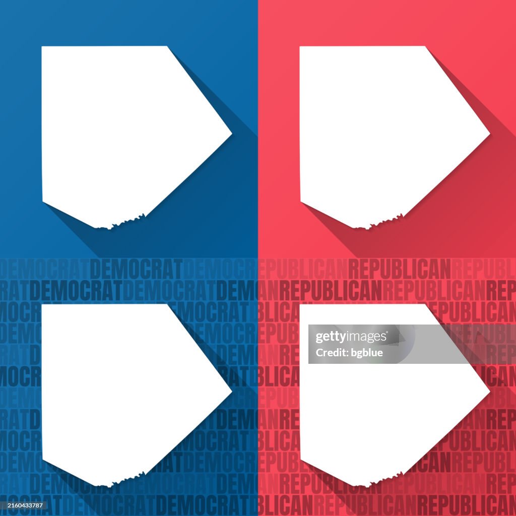 Kendall County, Texas. Maps on blue and red backgrounds