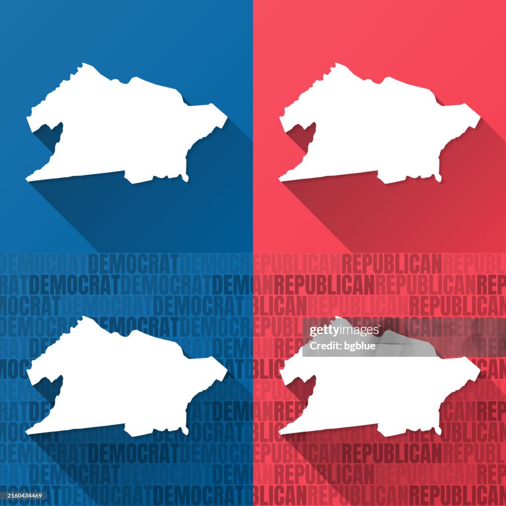 Union County, New Jersey. Maps on blue and red backgrounds