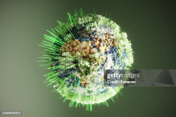 sustainable data coming from earth - världskarta bildbanksfoton och bilder