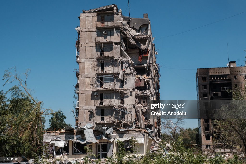 Aftermath of the Russian shelling in Ukraine's Toretsk