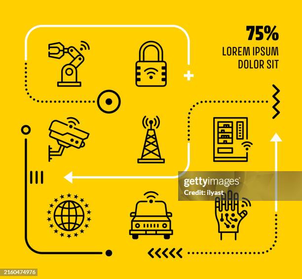 mini infographic design with editable icons for wireless technology - ux testing stock illustrations