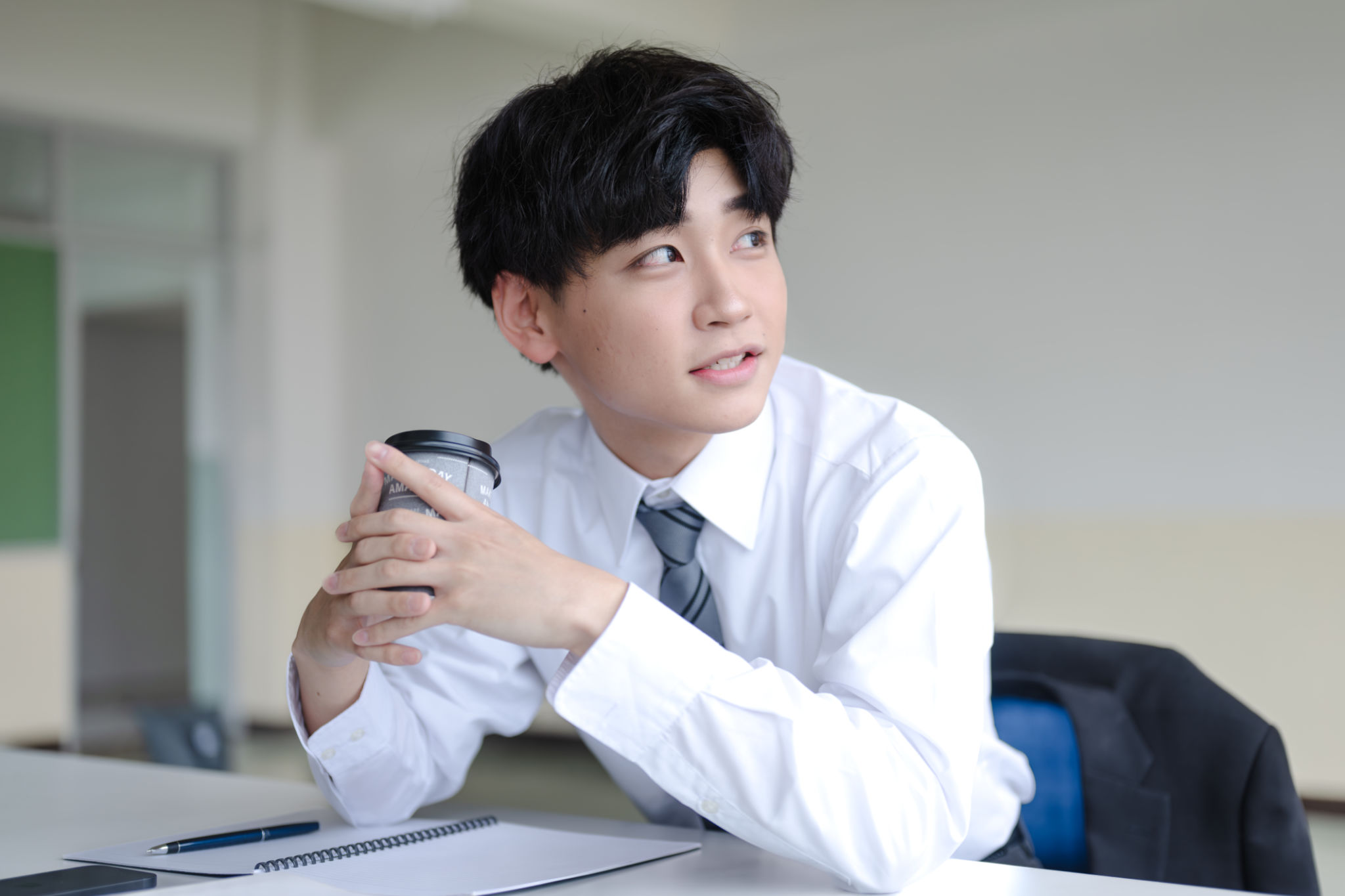 student taking break