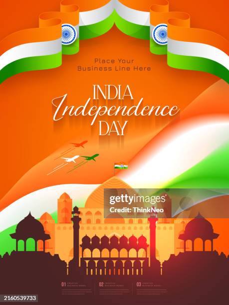 15th august indian independence day vector illustration background brochure template - august stock illustrations