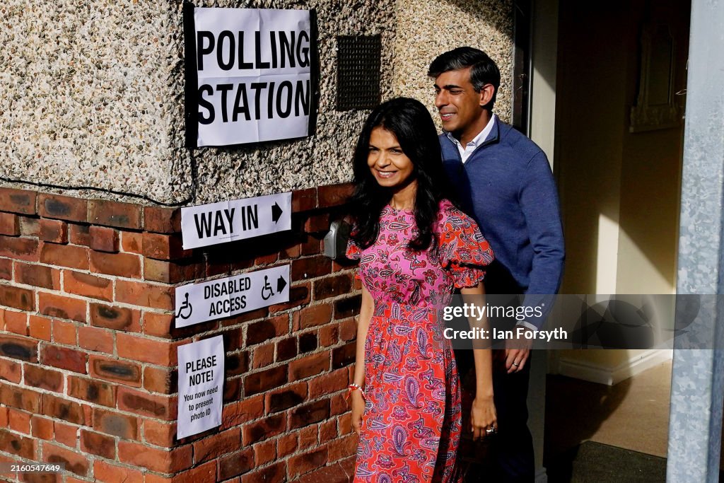 UK Political Leaders Vote In The 2024 General Election