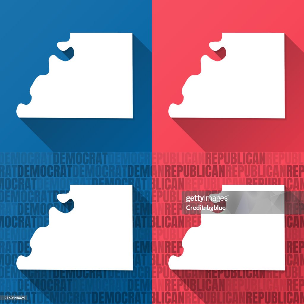 Buchanan County, Missouri. Maps on blue and red backgrounds