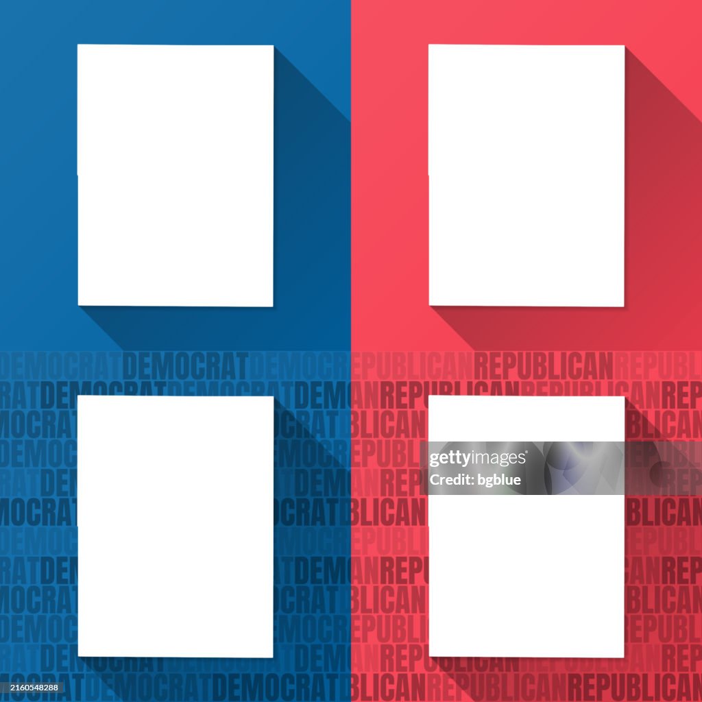 Brown County, South Dakota. Maps on blue and red backgrounds