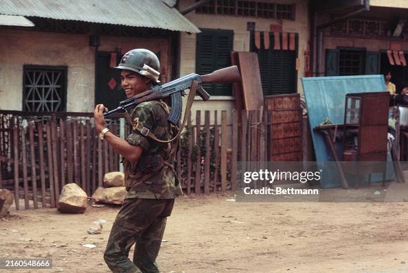 Vietnam Ranger Rto A Vietnamese ranger seen in a street in Cholon where house to house ...