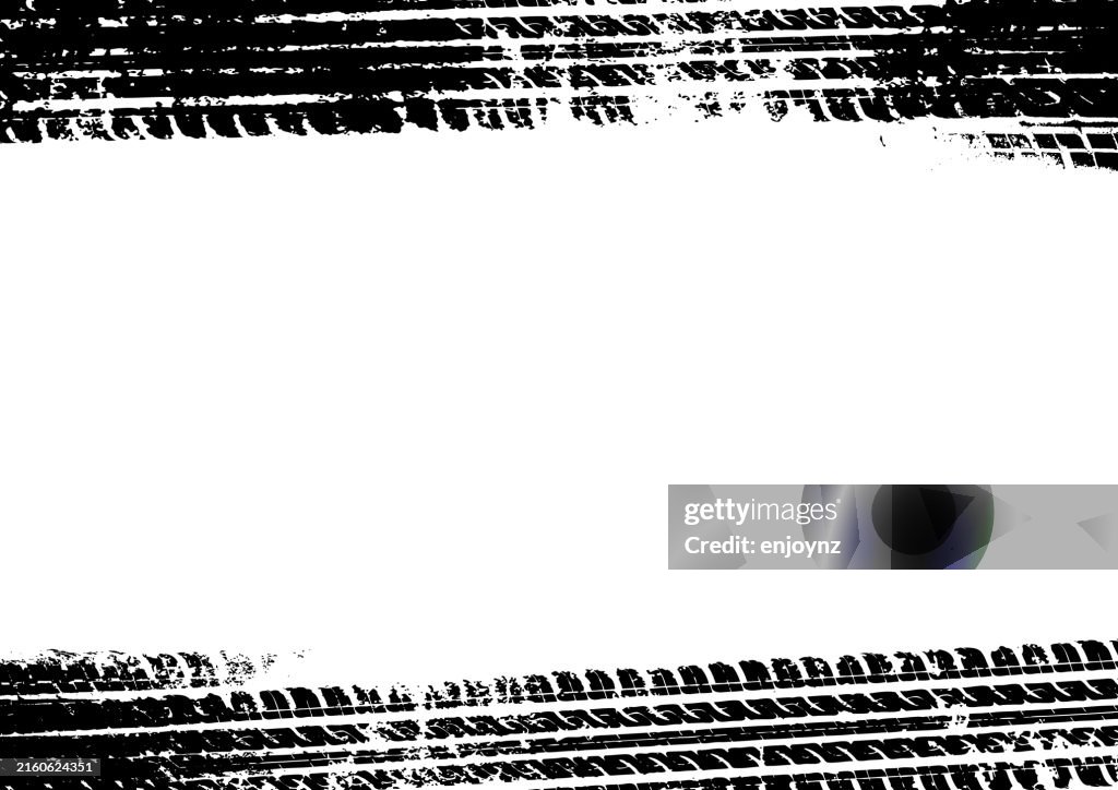 Dirty tire tracks stock illustration