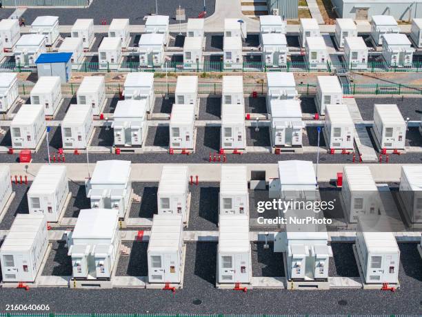 Photo is showing the GCL Jiangning 50 MW /100 MWH energy storage plant in Nanjing, China, on July 8, 2024.