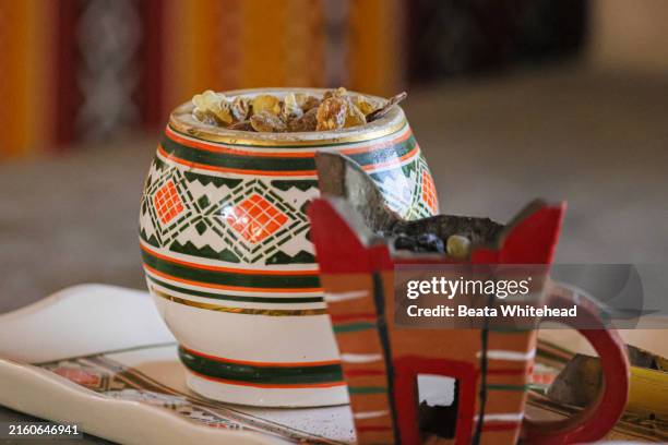 traditional omani frankincense burners - frankincense stock pictures, royalty-free photos & images