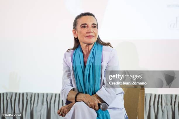 Lina Sastri on stage during Social World Film Festival 2024 on July 04, 2024 in Vico Equense, Italy.