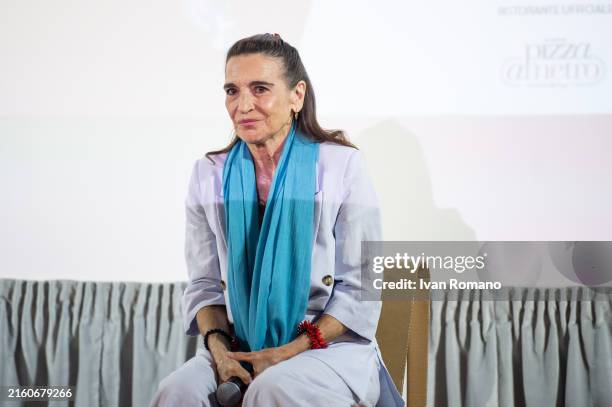Lina Sastri on stage during Social World Film Festival 2024 on July 04, 2024 in Vico Equense, Italy.
