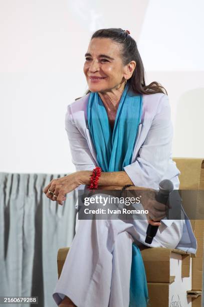 Lina Sastri on stage during Social World Film Festival 2024 on July 04, 2024 in Vico Equense, Italy.