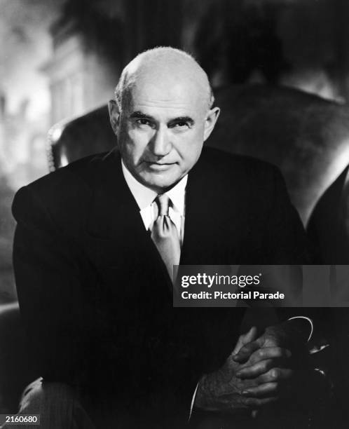 Portrait of Polish born film producer Samuel Goldwyn , circa 1959. His company merged with Louis B. Mayer's to become MGM Studios.