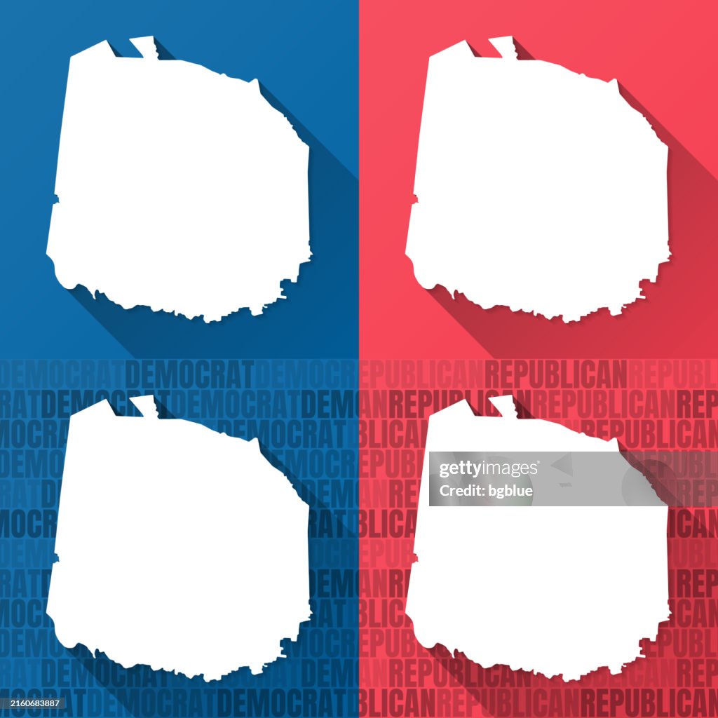 Jackson County, Tennessee. Maps on blue and red backgrounds