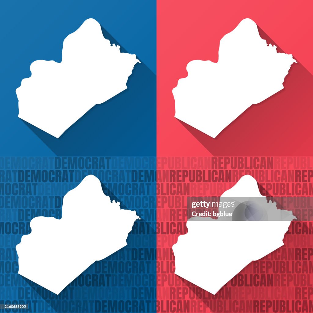 Wood County, West Virginia. Maps on blue and red backgrounds