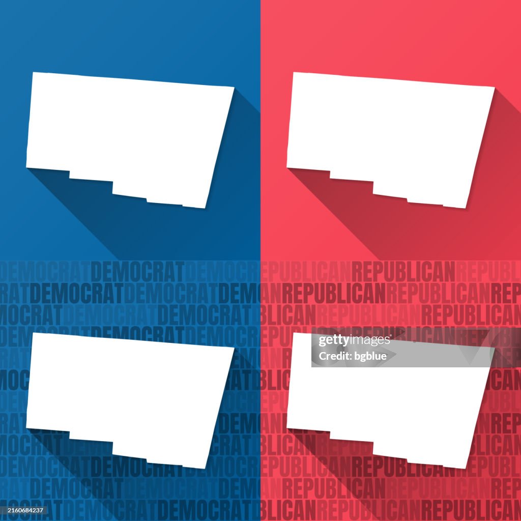 Clark County, Ohio. Maps on blue and red backgrounds