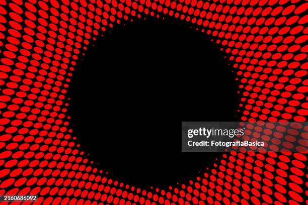 distorted red circles pattern with a white circle on it - comic book dot pattern stock illustrations