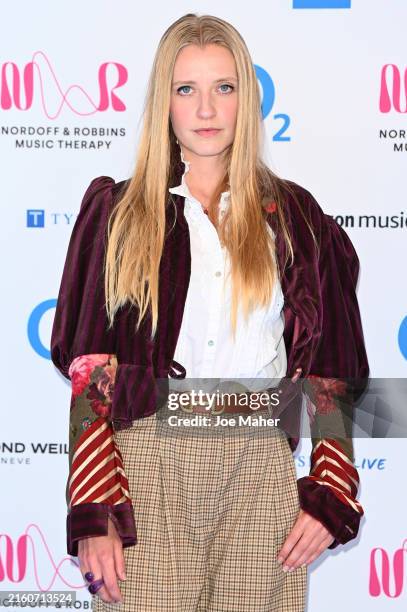 Poppy Lee Friar attends the Nordoff and Robbins O2 Silver Clef Awards 2024 at The Grosvenor House Hotel on July 05, 2024 in London, England. The O2...