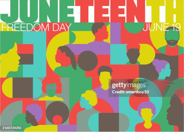 juneteenth celebration poster - juneteenth stock illustrations