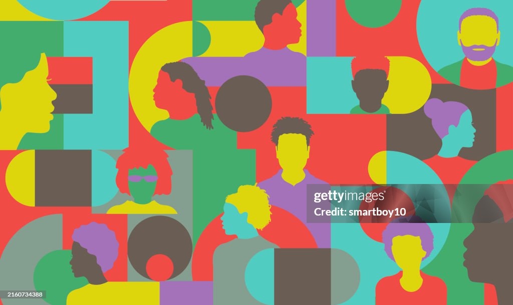 Community Pattern Designs Geometric Pattern With Black Community High-Res Vector Graphic - Getty ...