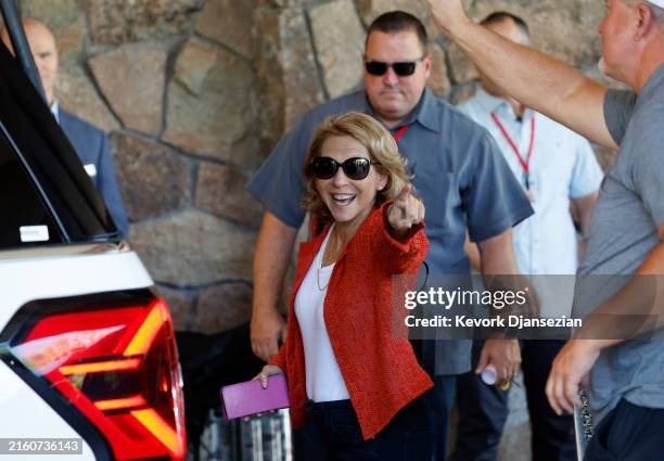 Shari Ellin Redstone, President of National Amusements, arrives at the Allen & Co. Sun Valley Conference on July 9, 2024 in Sun Valley, Idaho. The...