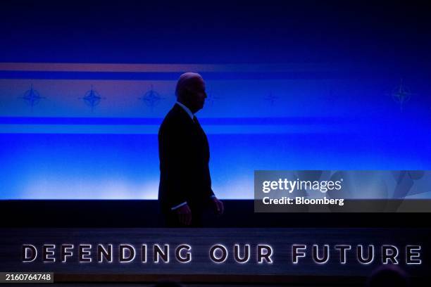 President Joe Biden at the NATO 75th anniversary celebratory event during the NATO summit in Washington, DC, US, on Tuesday, July 9, 2024. Biden and...