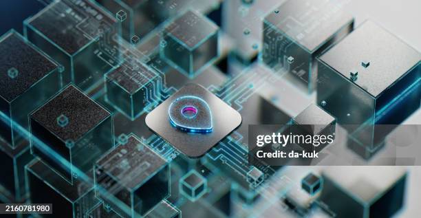 gps-symbol-konzept-hintergrund. gps-prozessor auf futuristischem motherboard. entwicklung von standortverfolgung und targeting - geomarketing stock-fotos und bilder