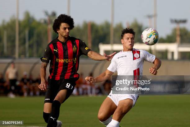 Emerson Marcelina of Hamrun Spartans is closely following Tjay De Barr of Lincoln Red Imps during the UEFA Champions League, First Qualifying Round,...