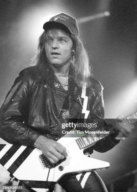 Matthias Jabs of The Scorpions performs at Shoreline Amphitheatre on June 22, 1991 in Mountain View, California.