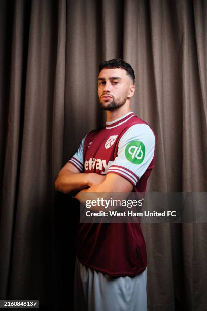 In this image released on July 06 West Ham United unveil new signing Maximilian Kilman at Rush Green on July 05, 2024 in Romford, England.