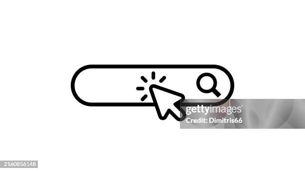 search bar with cursor clicking on it - computer mouse white background stock illustrations