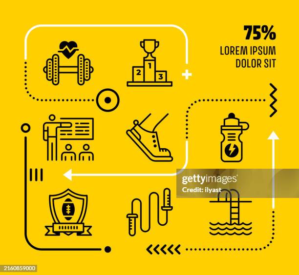 mini infographic design with editable icons for health & exercise - energy drink stock illustrations