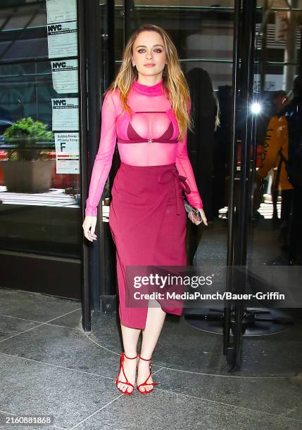 Joey King is seen arriving at the 'Watch What Happen Live' on July 10, 2024 in New York City.