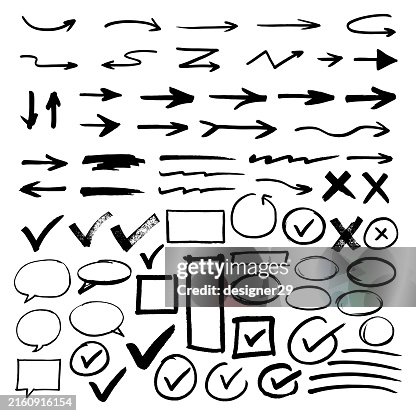 Hand Drawn Design Elements Vector Set. Hand Drawn Design Elements Vector Set.