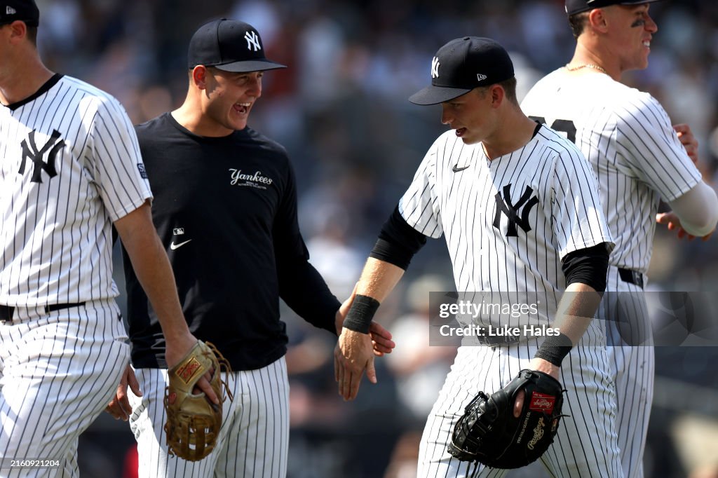 Ben Rizzo Anthony Rizzo and Ben Rice of the New York Yankees celebrate... News ...