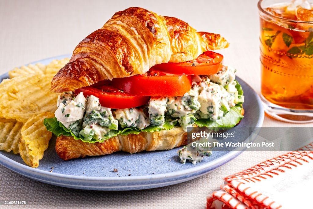 Lemony Chicken Salad Croissant Sandwiches for Dinner in Minutes column in Food