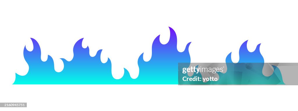 Fire flames line isolated vector illustration.