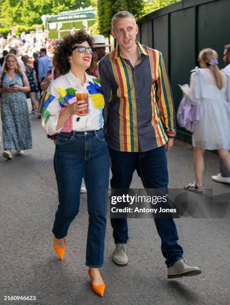 Annie Mac and Toddla T with Pimm's, an Official Partner of Wimbledon, at the iconic "Pimm's on the Hill" on July 11, 2024 in Wimbledon, England.