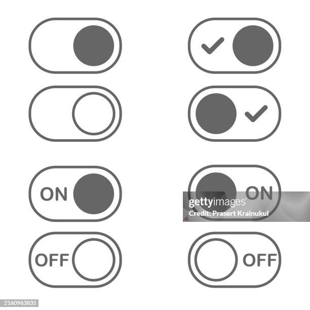 on and off toggle switch buttons - incoming call mockup stock pictures, royalty-free photos & images