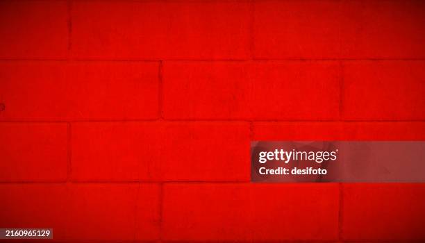 horizontal empty blank plain rough textured bright vibrant red maroon coloured whitewashed brick wall vector background with copy space - whitewashed brick stock illustrations