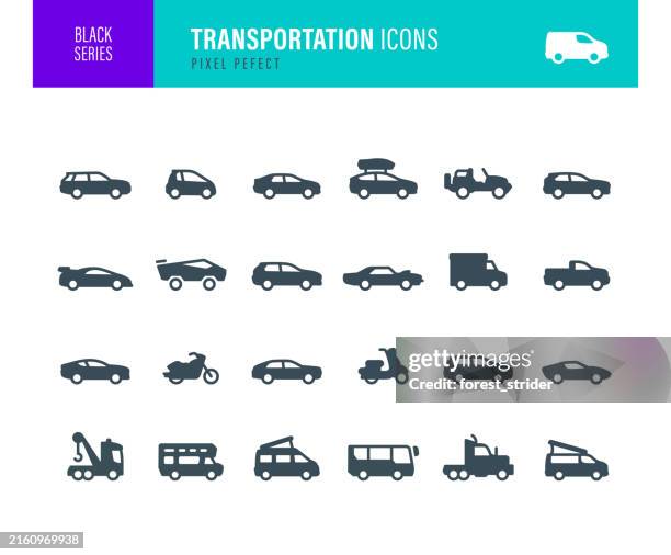 bildbanksillustrationer, clip art samt tecknat material och ikoner med transportation icons - profil sedd från sidan