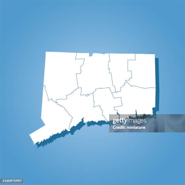 connecticut map - connecticut stock illustrations