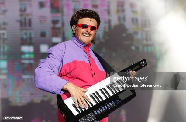 Oliver Tree performs during the Exit Festival 2024 at Petrovaradin Fortress on July 11, 2024 in Novi Sad, Serbia.