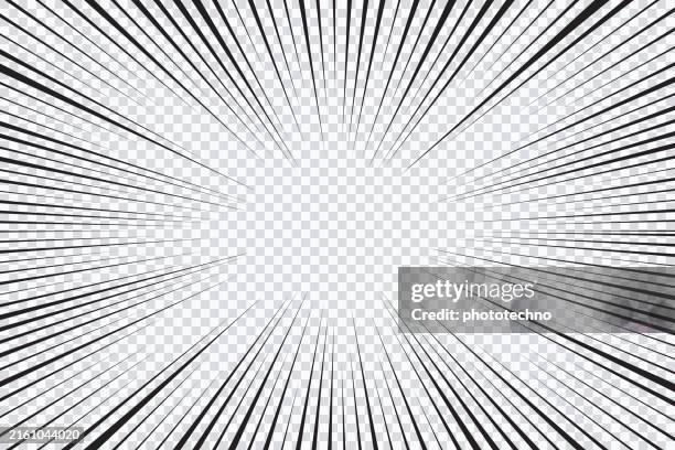 manga anime action frame lines. abstract explosive template with speed lines on white background. motion radial lines. flash explosion radial lines vector illustration. - speed lines cartoon stock illustrations