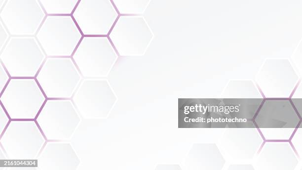 abstract modern hexagon background. white and purple honey pattern geometric texture. - honeycomb pattern stock illustrations