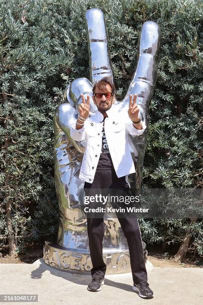 Ringo Starr attends Ringo's Peace & Love Birthday Celebration at Beverly Hills Garden Park on July 07, 2024 in Beverly Hills, California.