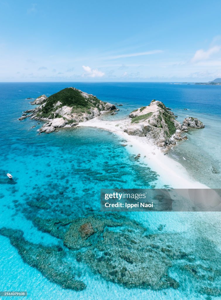 Desert island with tropical water, Okinawa, Japan