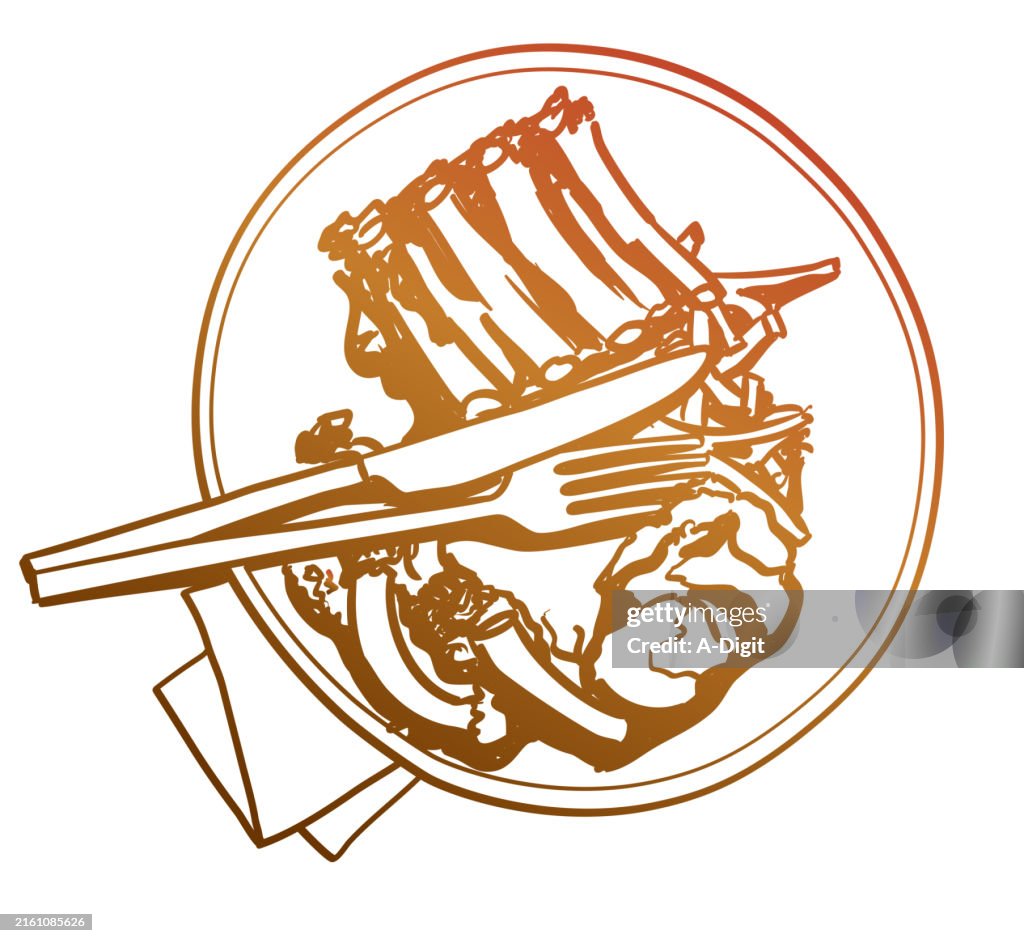 Piatto piano con costine marroni